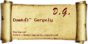 Damkó Gergely névjegykártya